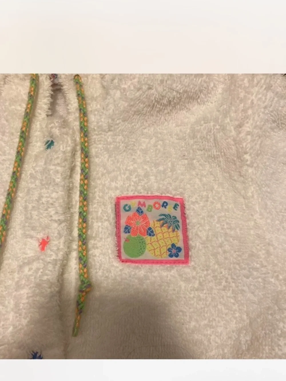 Cozy White Hooded Kids Pajama Jacket Gymboree swim coverup 90s